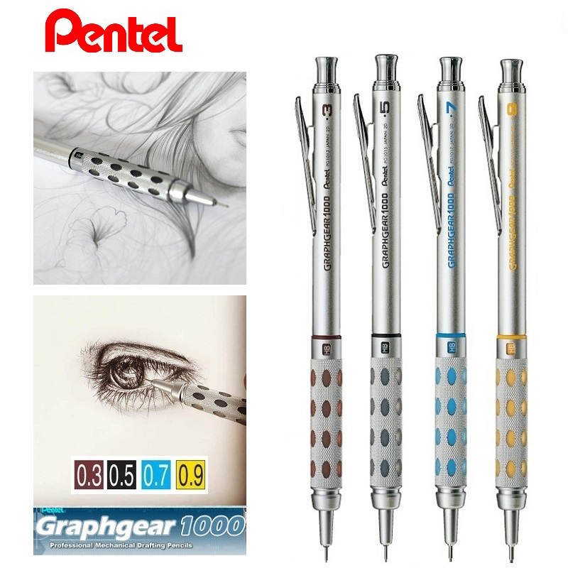 Pentel Pen Graphgear - Pentel GRAPHGEAR 1000 Druckbleistift, professionelles Metall,