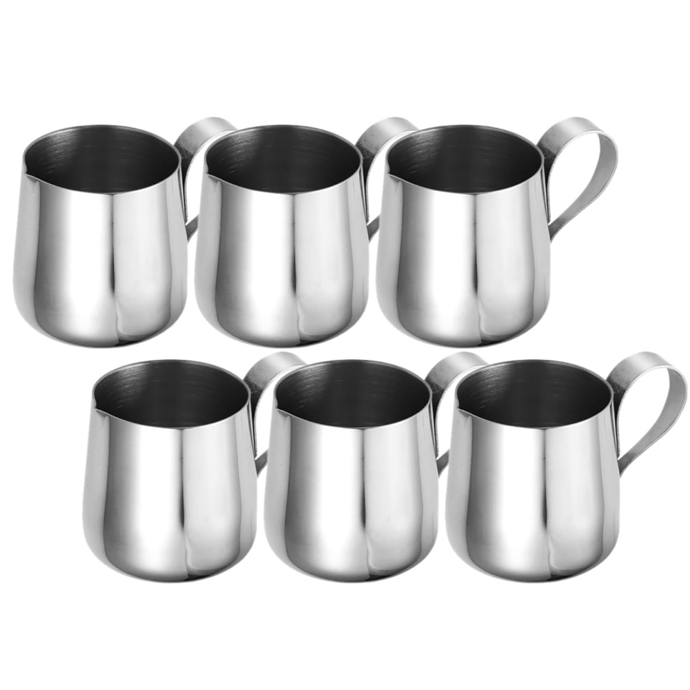 Pour Spout Pitcher - 6er-Pack Milchkännchen aus Edelstahl mit tropffreiem