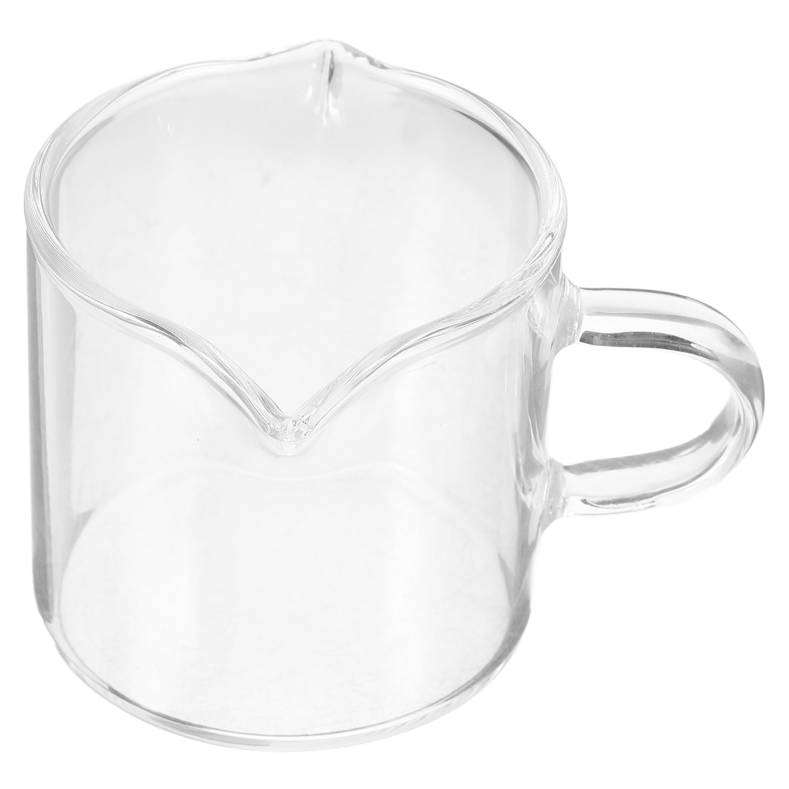 Pour Spout Pitcher - Transparente kleine Glaskaffeekanne, Mini-Milchkännchen mit doppeltem