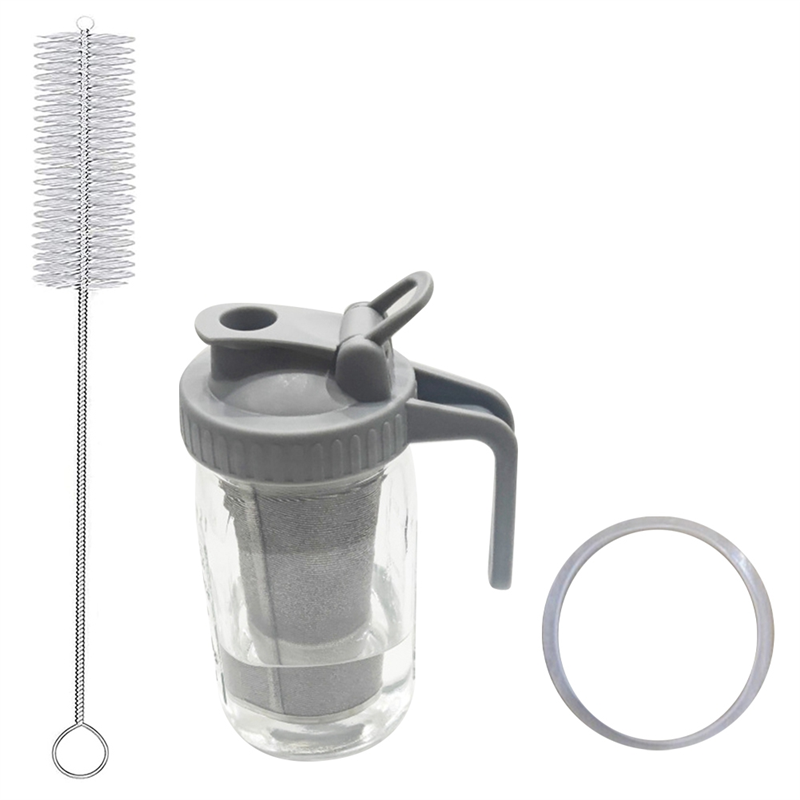 Pour Spout Pitcher - FAAJ-Kaffeemaschine, Glaskrug mit Deckel mit Ausgießergriff,