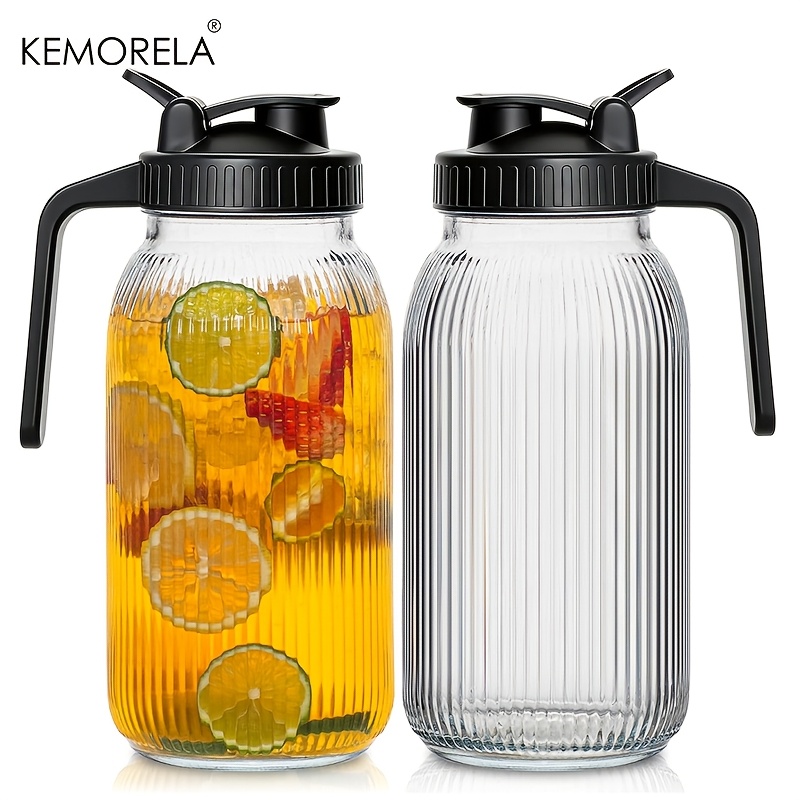 Pour Spout Pitcher - 2er-Set Glas-Einmachgläser mit großem Fassungsvermögen, Ausgießer
