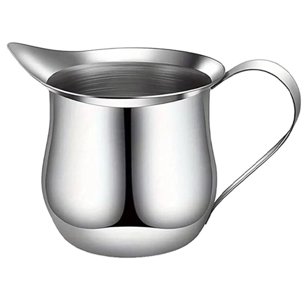 Pour Spout Pitcher - Neuer Edelstahl Milchaufschäumer mit Ausgießer, Silberner