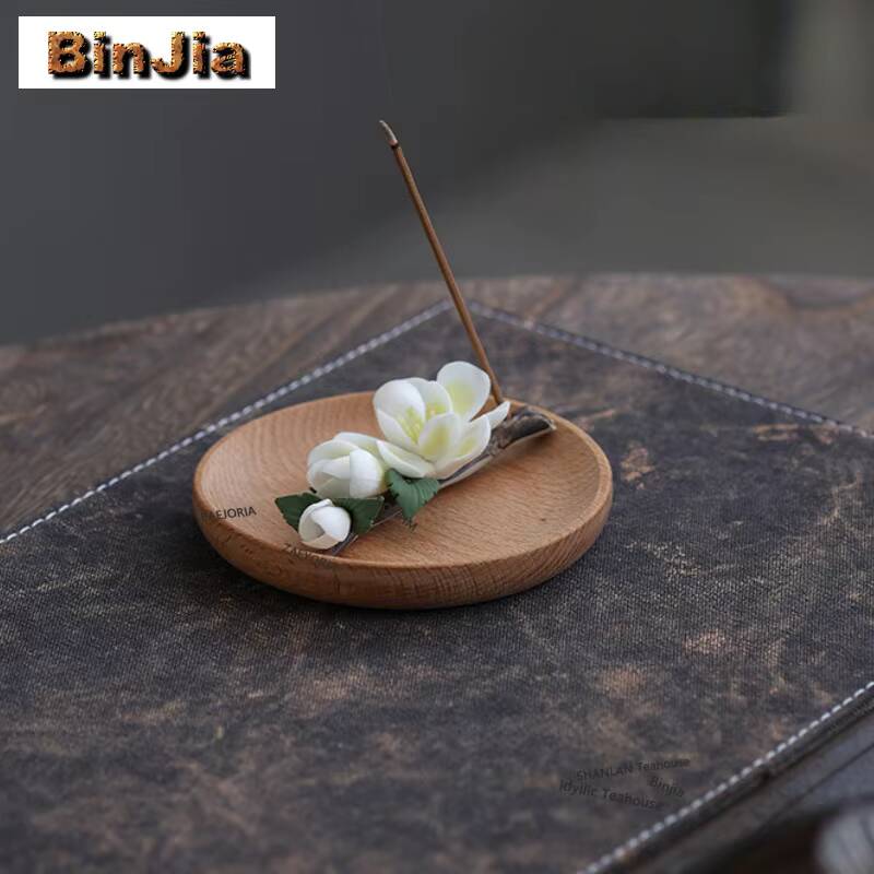 Zen Candle Supplies - Magnolienzweig-Räucherstäbchenhalter, Zen-Garten-Räuchergefäße, Aromatherapie-Duftkerzen, Räuchergefäß, Yoga-Zubehör, Dekoration