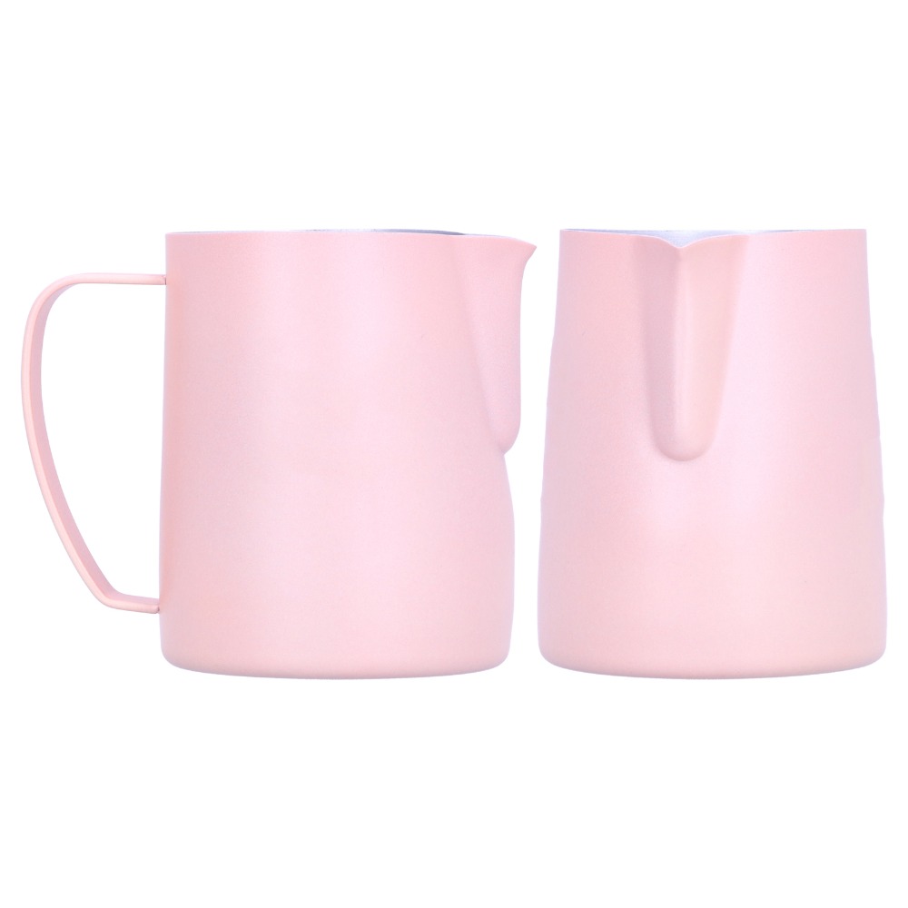 Pour Spout Pitcher - Milchaufschäumkrug aus rostfreiem Stahl, integrierter Griff,